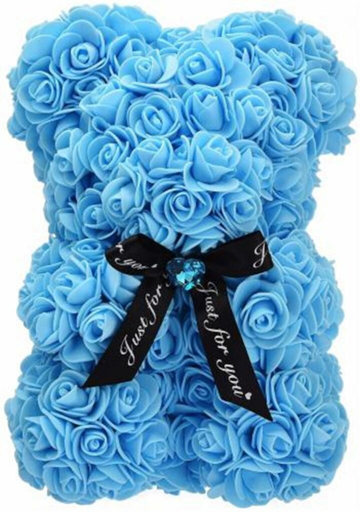Blue Rose Teddy Bear Bouquet – Sentimental blue floral gift 2