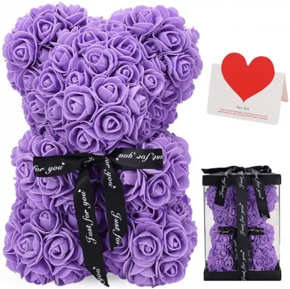 Purple Rose Bear – Romantic purple gifts for him 500x498 2